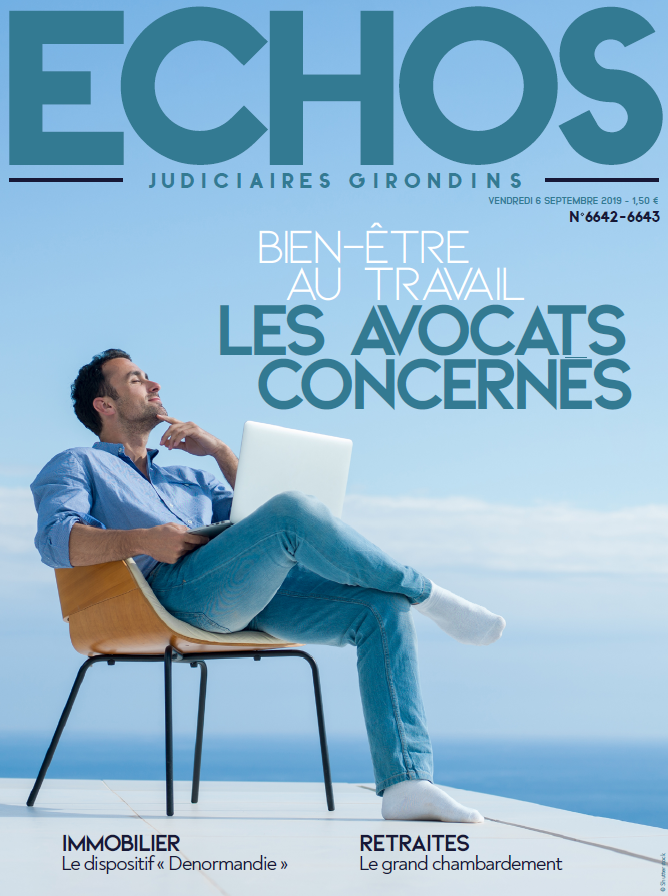 Couverture Echos judiciaires Girondins du 06 09 2019